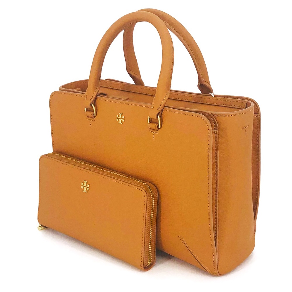 2PCS Tory Burch Emerson Small Zip Tote Wallet Set - Picture 2 of 8